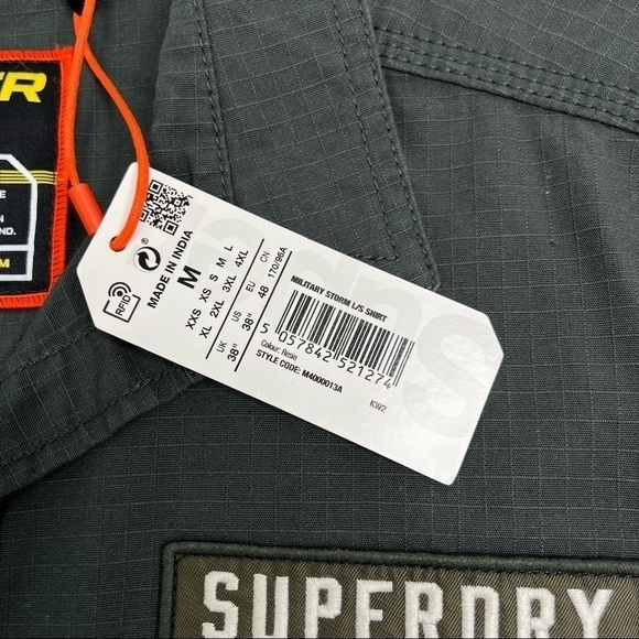 New Superdry Army Green Military Storm Desert Division Button Down Shirt - Picture 11 of 15